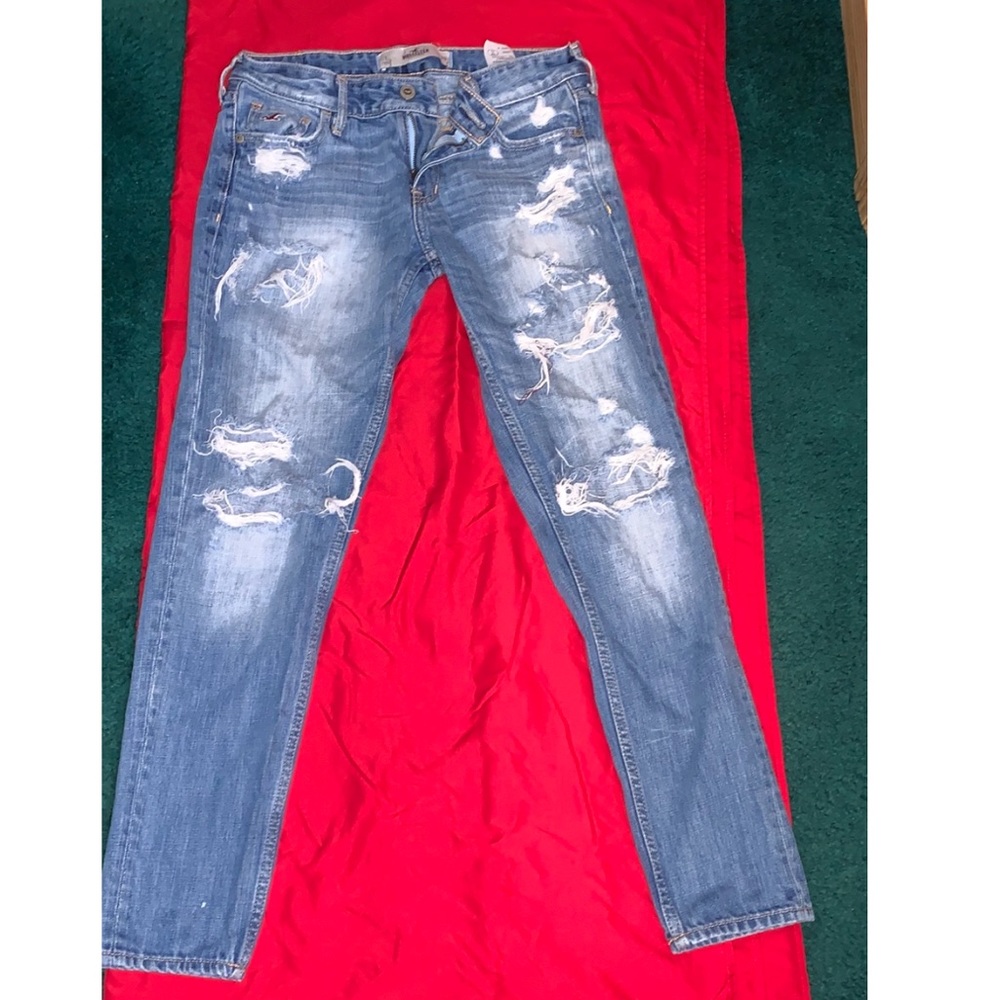 Medium blue ripped jeans